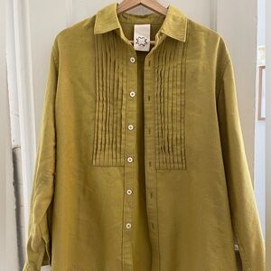 Olive Green Oversized Button Up Shirt